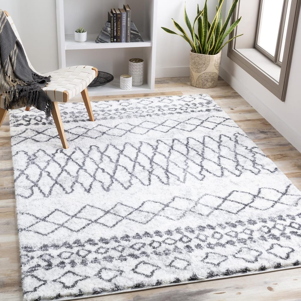 Livabliss Lamontez Plush Moroccan Stripe Area Rug