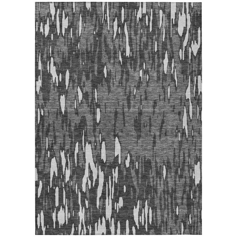 Machine Washable Indoor/ Outdoor Abstract Chantille Rug