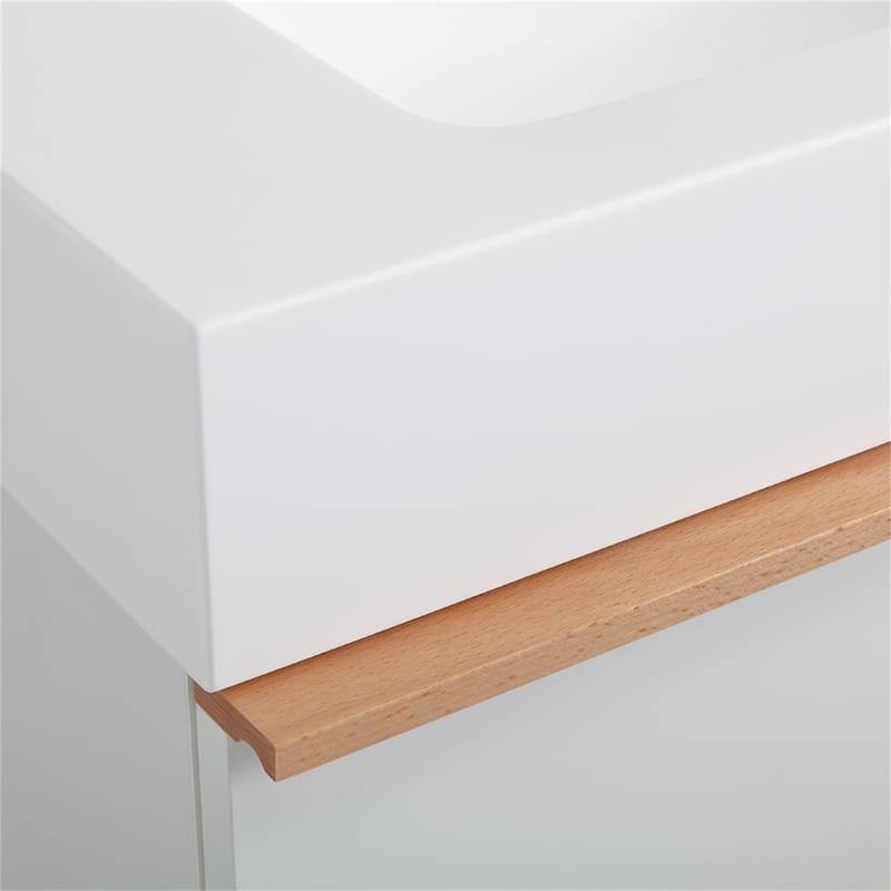 30" Wall Mounted Bathroom Vanity with Integrated Acrylic Sink, 2 Soft-Close Drawers
