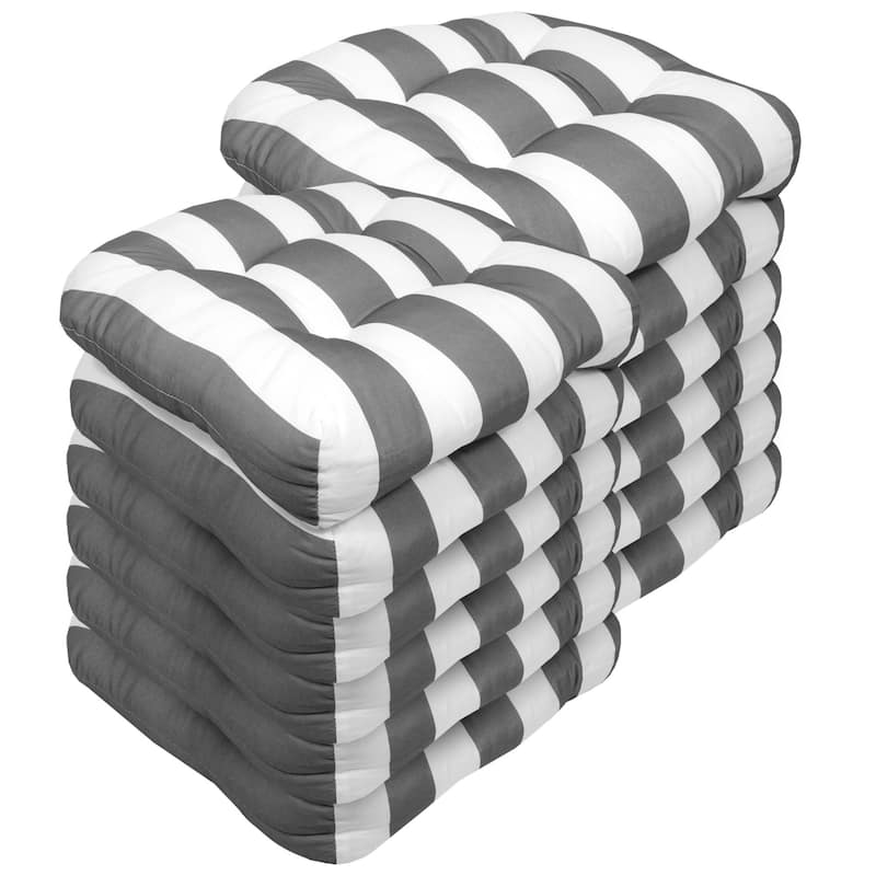 Havana Striped Tufted Patio Seat Cushion Sets
