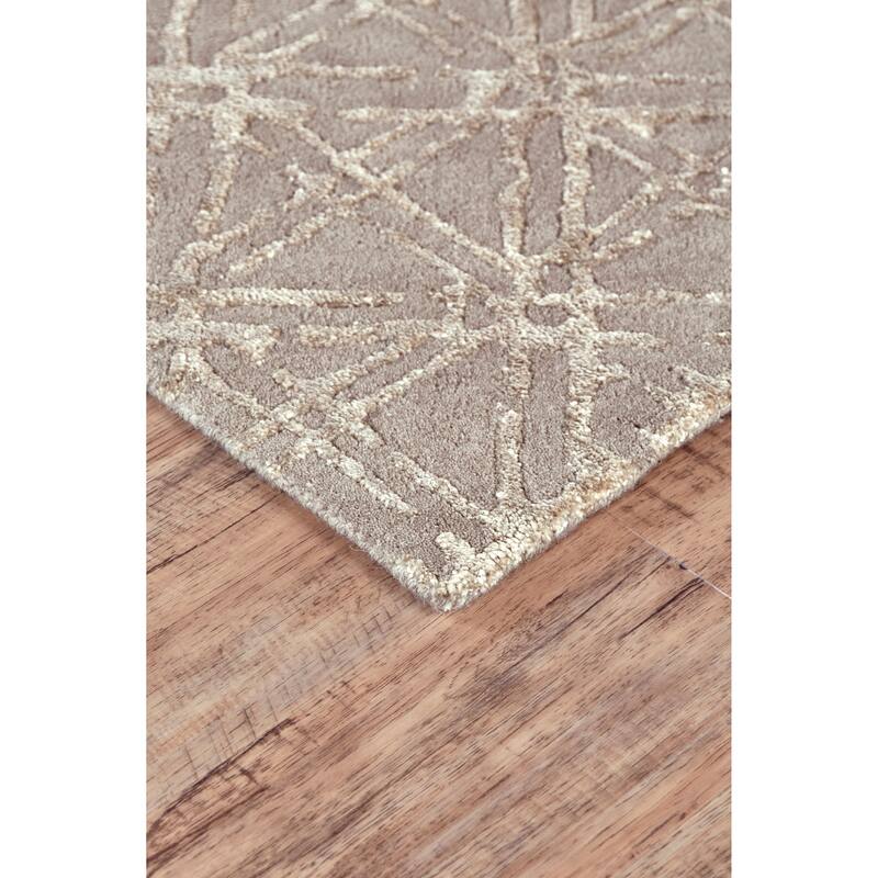 Hartford Tufted Lattice Wool Rug, Cloud Blue/Sky Gray, Area Rug