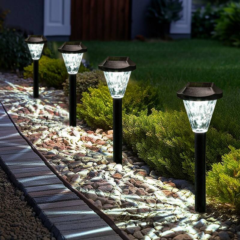 Solar Pathway Lights, Waterproof Outdoor Solar Lights for Garden and Landscape, Cold White