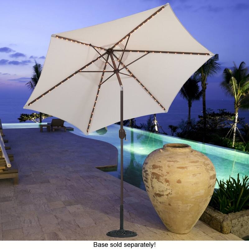 9-Foot Aluminum Thermometer/Lighted Umbrella w/Crank and Tilt