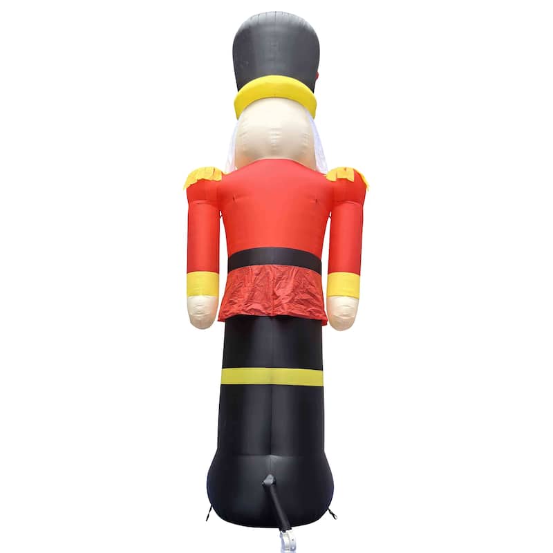 Lighted Inflatable Nutcracker Soldier Commercial Outdoor Christmas Decoration - 20' - Red