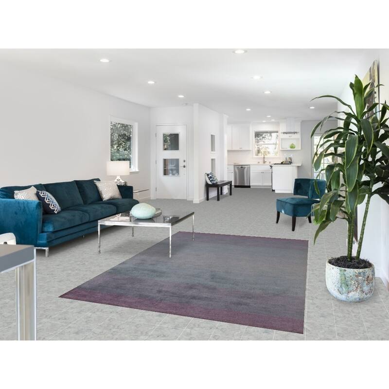 Contemporary Stripe Gabbeh Indian Area Rug Hand-Tufted Wool Carpet - 5'3" x 7'7"