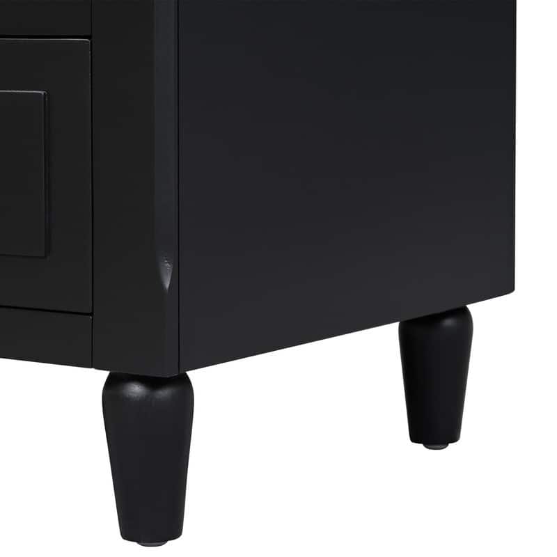 Elegant 3-Drawer Nightstand (Set of 2) Storage Cabinet Crafted from Solid Wood for Bedroom Organization