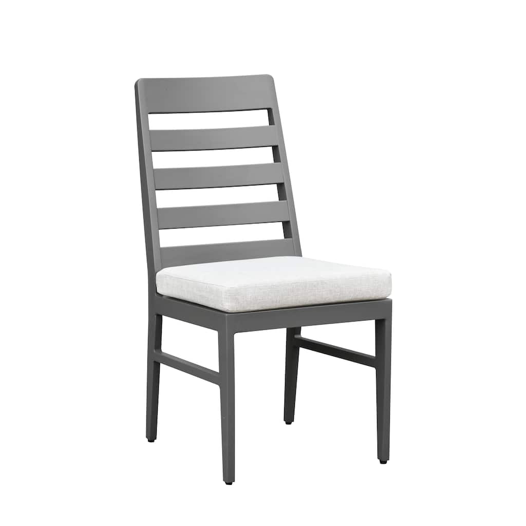Navarro Outdoor Aluminum Dining Chair, Mocha (Set of 2)