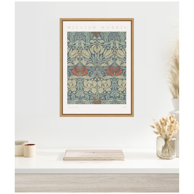 Kate and Laurel Sylvie Poster William Morris Tulip and Rose 1876 Framed Canvas by The Art Institute of Chicago