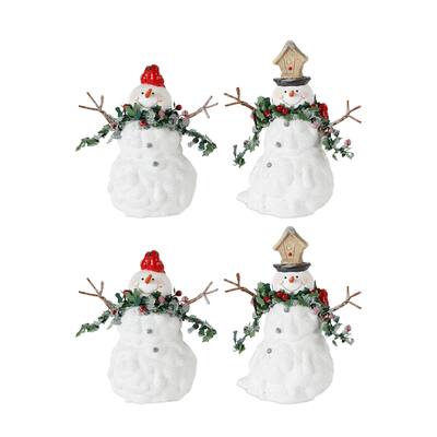 Terra Cotta Snowman (Set of 4)