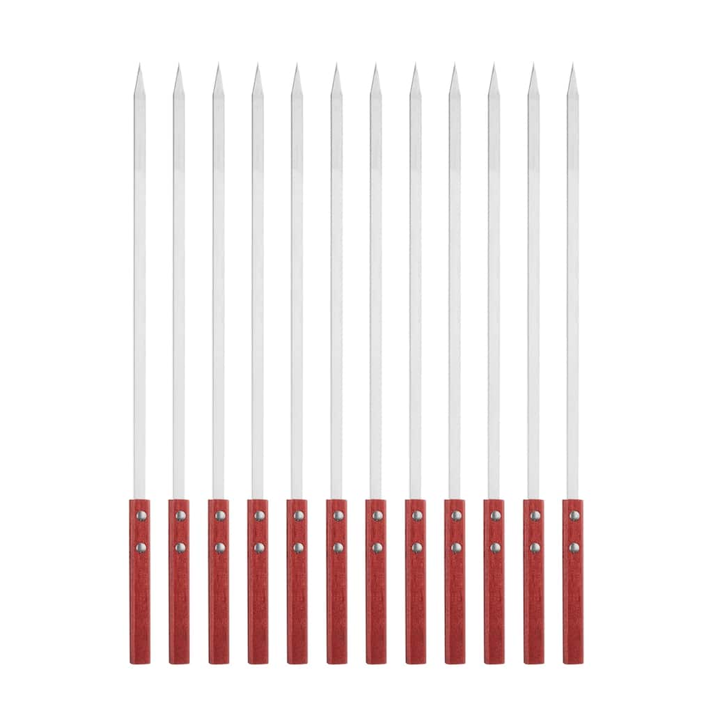 12pcs Kebob Skewers 50cmx10mmx2mm Flat Sticks with Wood Handle