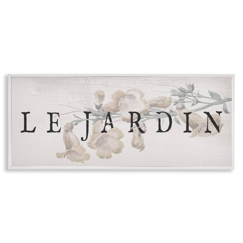 Stupell Vintage French Garden Framed Giclee Art Design By Lil' Rue - 30 x 13 - White