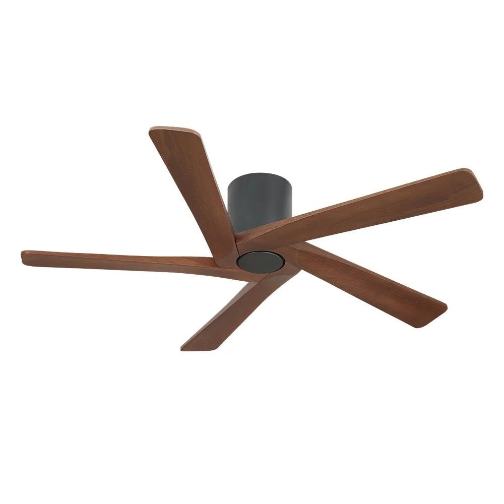 MLiAN 5 Solid Wood Blades Indoor Flush Mount Ceiling Fan with