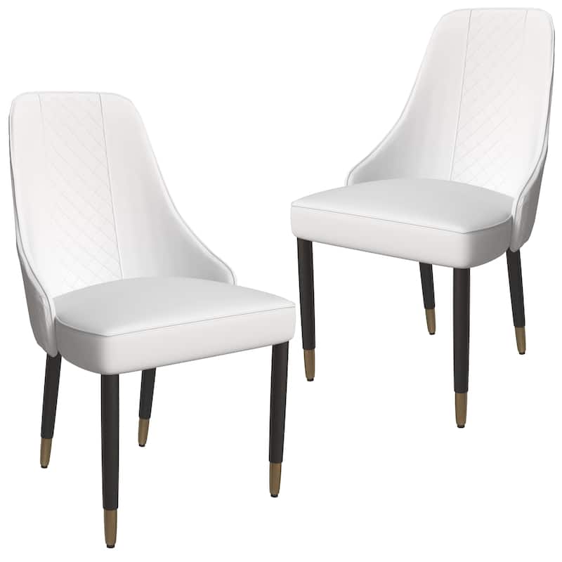 Allure Dining Chairs Fabtic/Leather Seat and Back in Oak Wood Set of 2