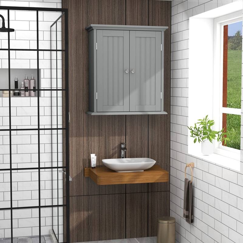 Bathroom Wall Cabinet, Over The Toilet Space Saver Storage Cabinet - 8.8"D x 21.1"W x 24"H