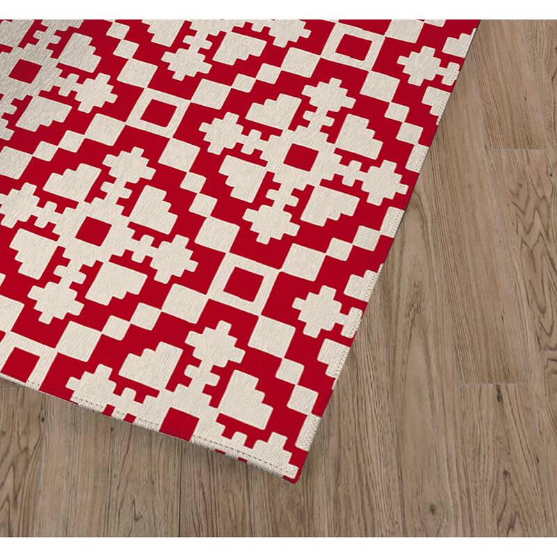 SUNDANCE SNOWFLAKE RED Kitchen Mat By Kavka Designs Bed Bath & Beyond