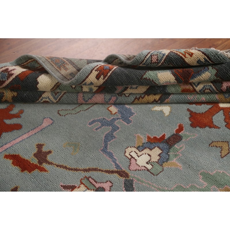 Transitional Gray Oushak Oriental Area Rug Handmade Wool Carpet - 8'1"x 9'10"
