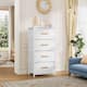 Modern 4/8/10-drawer Bedroom Fabric Dresser Storage Tower with Wood Top - White - 4-drawer