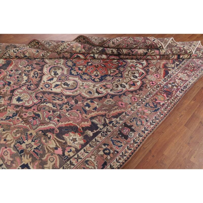 Geometric Bakhtiari Persian Vintage Area Rug Hand-knotted Wool Carpet - 6'8" x 10'0"