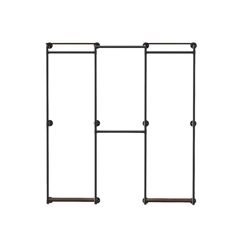 Industrial Pipe Clothes Rack Wall Mounted Clothing Rack Wardrobe Storage Clothes