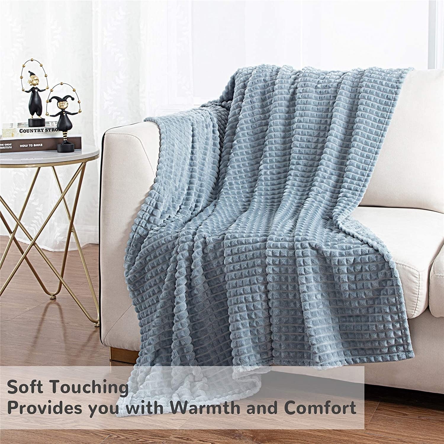 Throw Blanket Corn Lightweight Blanket for Chair Couch Bed White