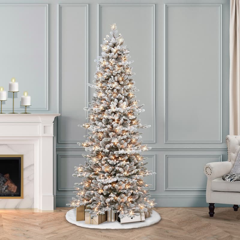 Puleo International 6.5 ft. Pre-lit Slim Royal Majestic Douglas Fir Downswept Artificial Christmas Tree - 6.5 Foot