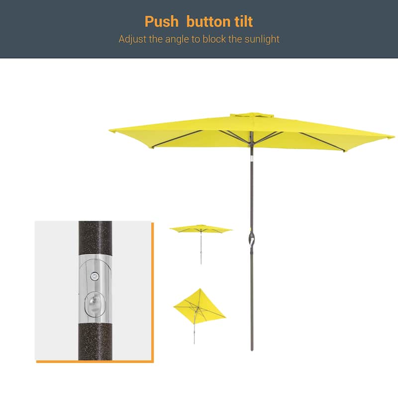 LIVOOSUN 10 x 6.5ft Outdoor Market Patio Umbrella w/Tilt and Crank