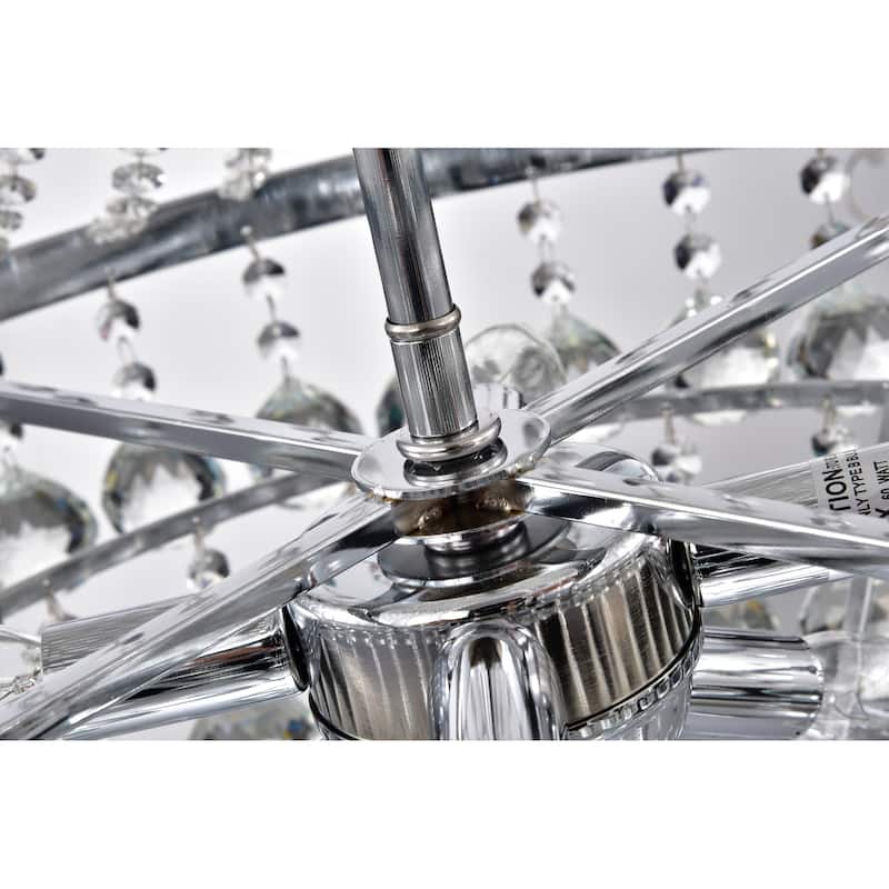 Chrome 7-Light Empire Four Tier Chandelier with Crystal