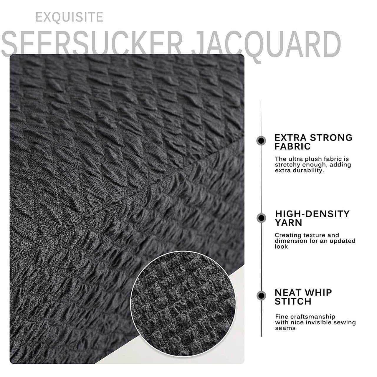 Enova Home Seersucker Jacquard Polyester Spandex Fabric Stretch Dining ...