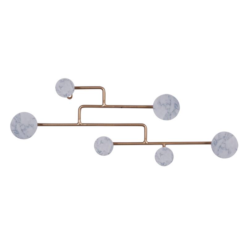 Blue Wood 5 Hangers Home Wall Hook