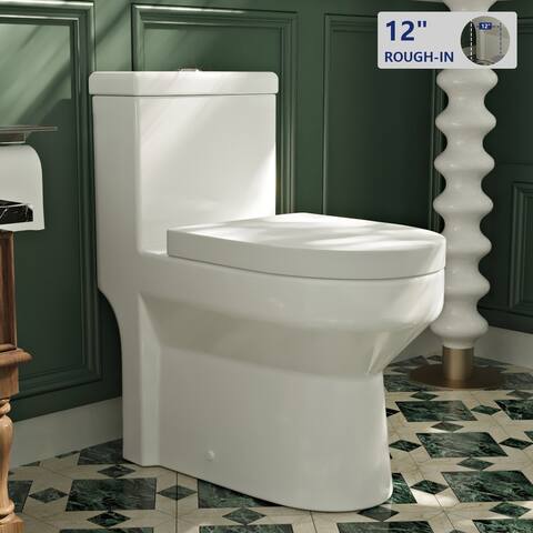 DeerValley Liberty Dual-Flush One-Piece Compact Toilet (Seat Included)