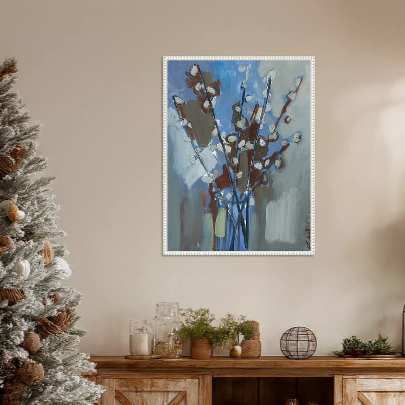 Winter Willow I by Erin McGee Ferrell (23 x 30 in.), Framed Canvas Wall Art Print - Sylvie Beaded White