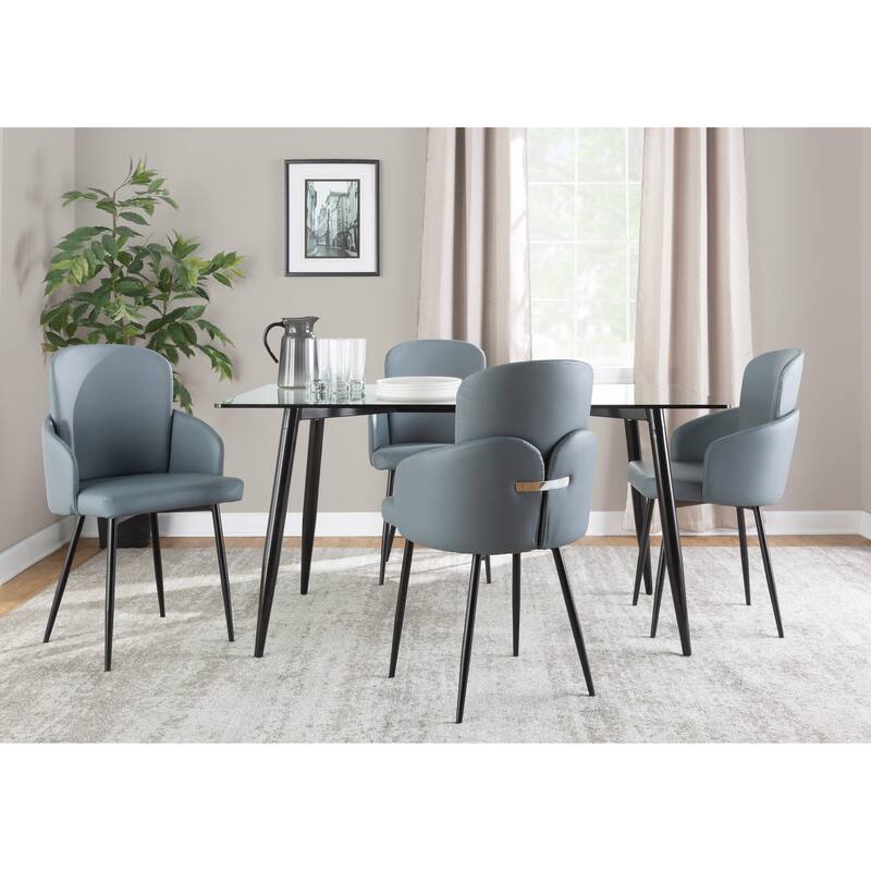 Silver Orchid Dahlia Dining Chair with Metal Legs (Set of 2)