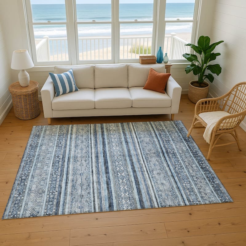 Premium Washable Super Soft Global Stripes Mayfield Rug