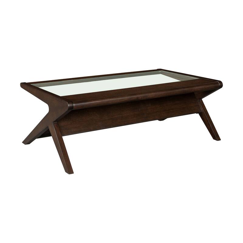 INK IVY Rocket Wood & Tempered Glass Coffee Table