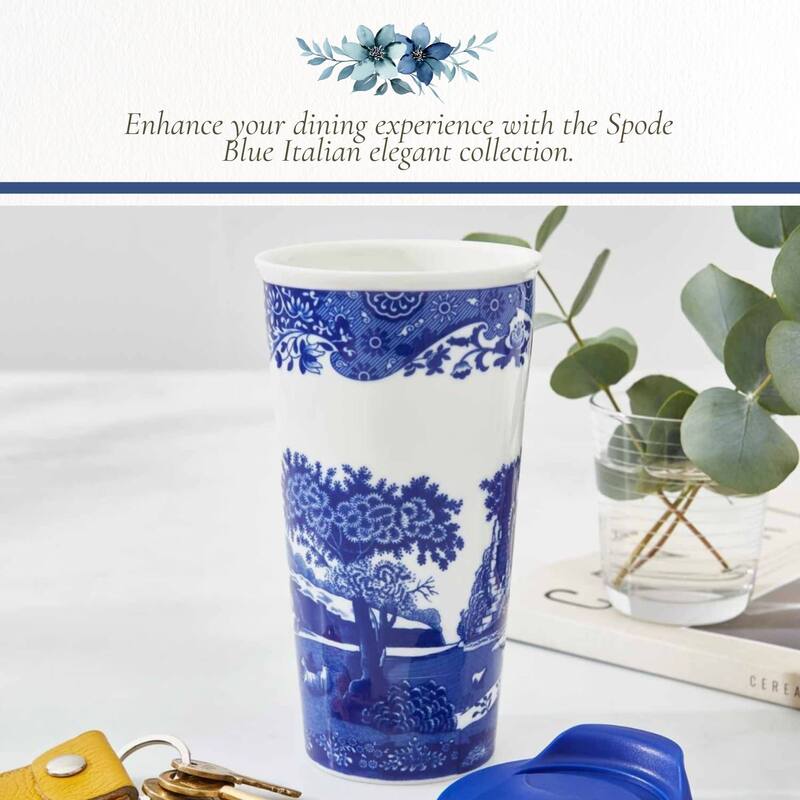 Spode Blue Italian Travel Mug 12 Ounce