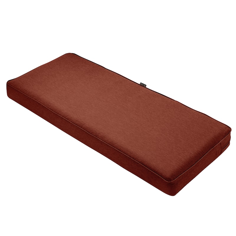 Classic Accessories Montlake FadeSafe Water-Repellent Outdoor Bench Cushion, 42"W x 18"D x 3"T - heather henna red