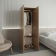 preview thumbnail 4 of 9, Home 2 Doors Closet System Armoire, Hanging Rod And Storage Shelf, Modern Armoire For Bedroom Organization Storage