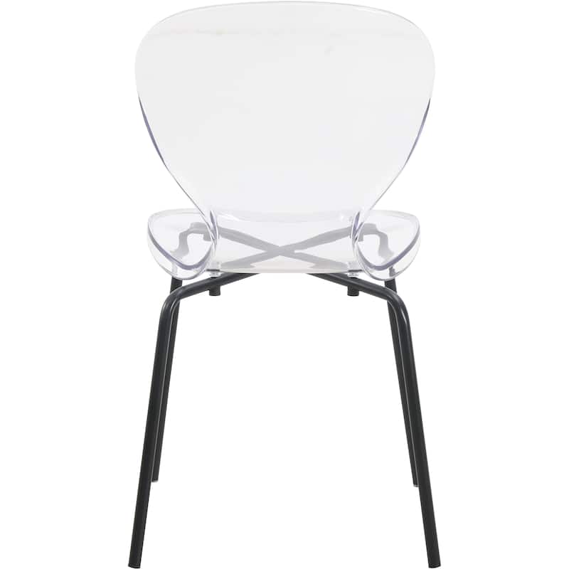 Stackable Plastic Dining Chair Transparent Modern Accent Side Chair for Indoor and Outdoor