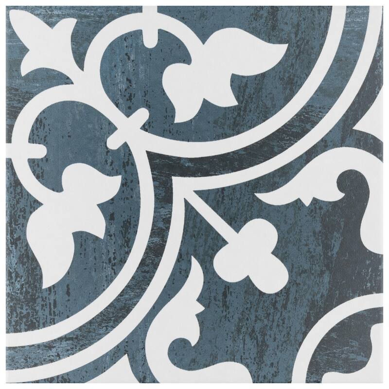 Merola Tile Cassis Arte Black Night 9-3/4" x 9-3/4" Porcelain Floor and Wall Tile