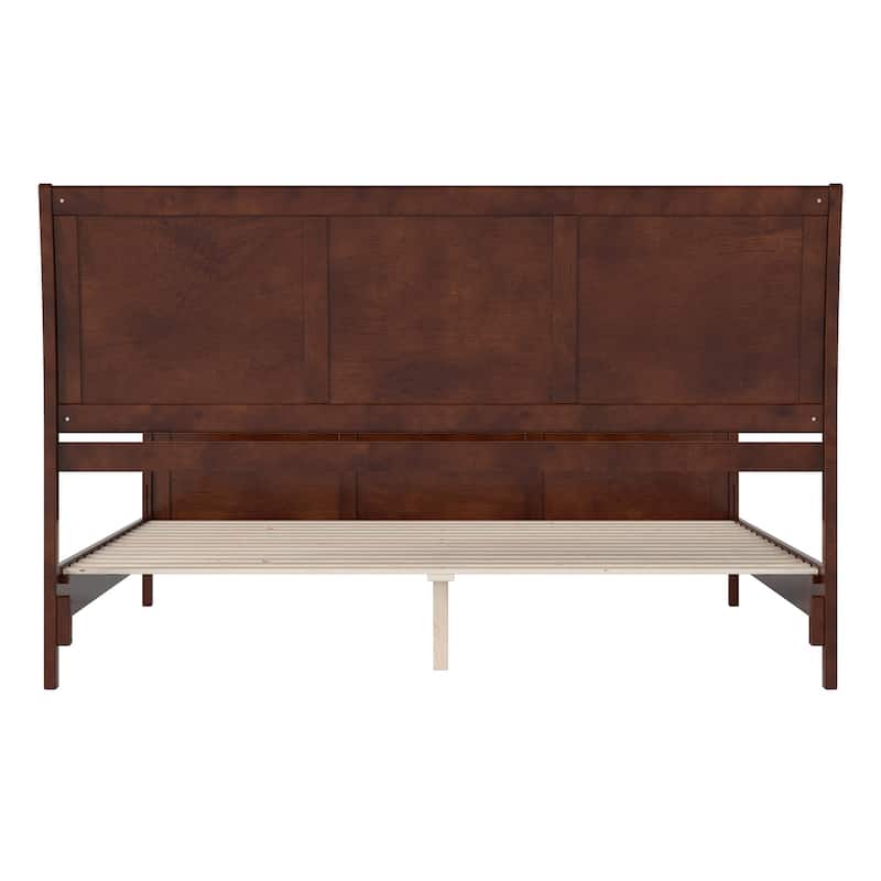Valencia Solid Wood Low Profile Sleigh Platform Bed with Matching Footboard