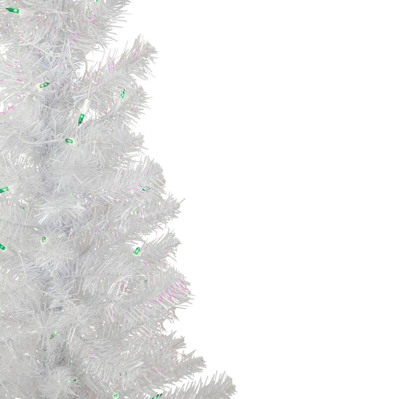 Pre-Lit Medium Rockport White Pine Artificial Christmas Tree - 4' - Green Lights - 4 Foot