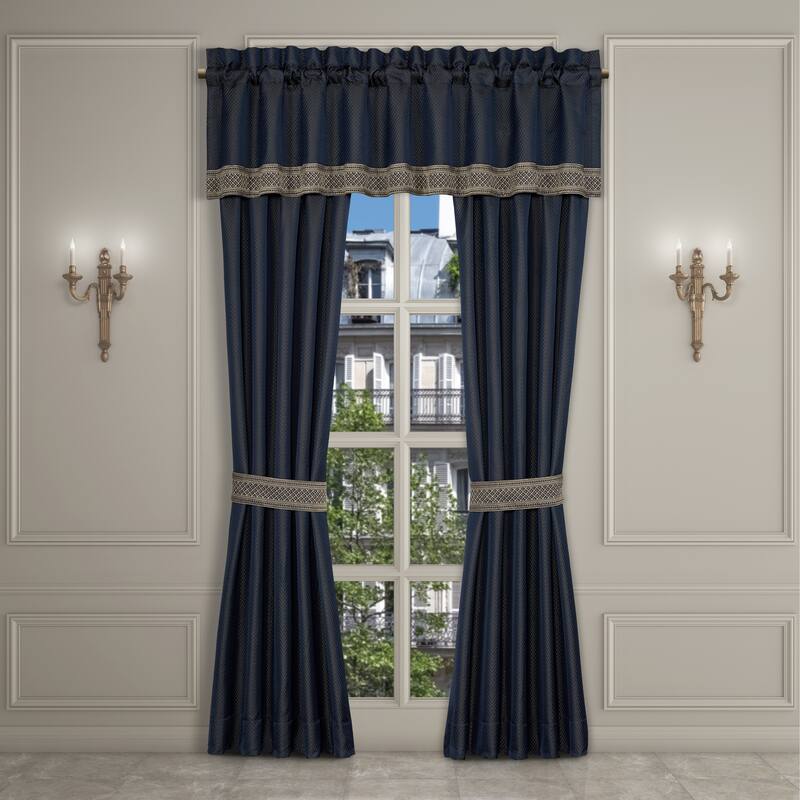 J. Queen New York Excelsior Royal Blue Window Panel Pair
