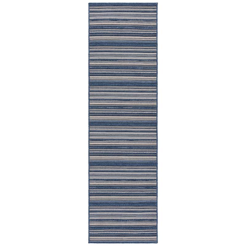 SAFAVIEH Escape Oleg Machine Washable & Slip Resistant Rug - Blue/Beige - 2'3" x 8' Runner
