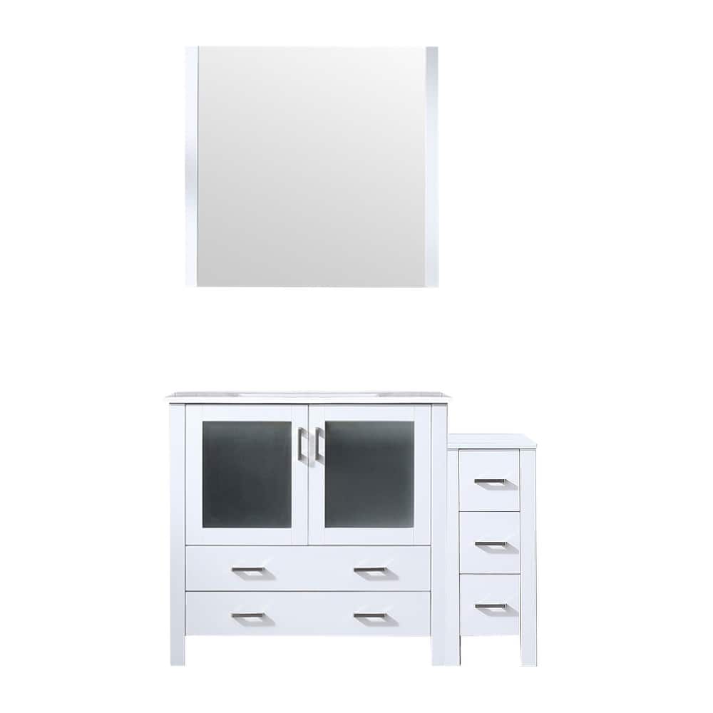 Volez Bath Vanity with Side Cabinet and Mirror