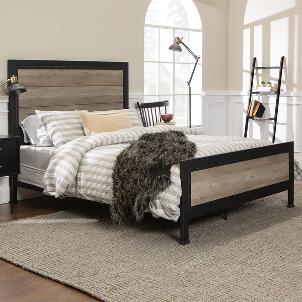 Carbon Loft Santos Rustic Metal Queen Panel Bed. Opens flyout.