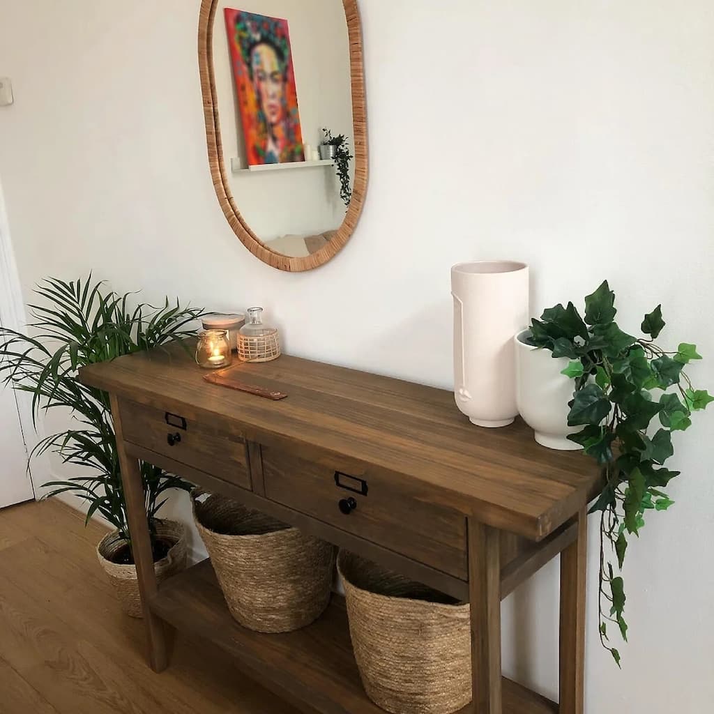 Lunja Solid Pine Console Table