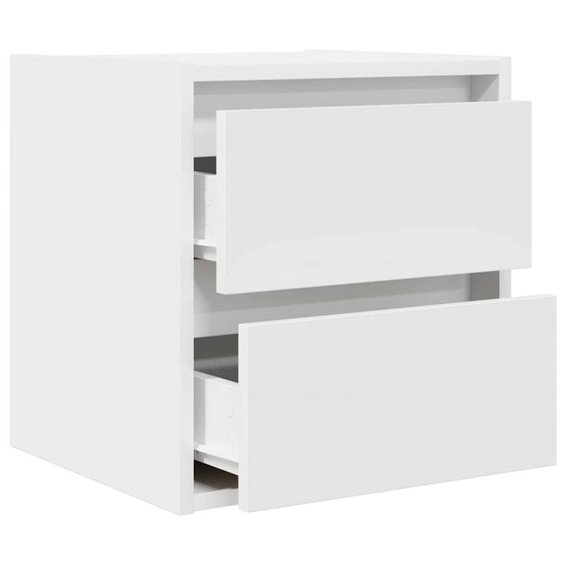 vidaXL Wall-mounted Bedside Cabinet Set of 2 White Engineered wood