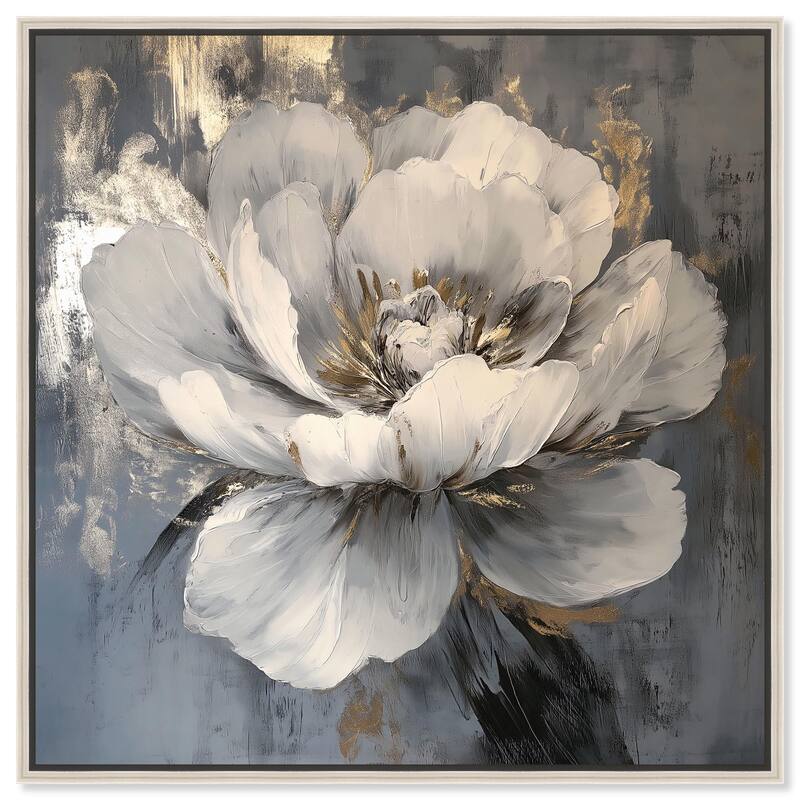 Ivory Incarnation II Canvas by Art Remedy - Silver - 40" x 40"