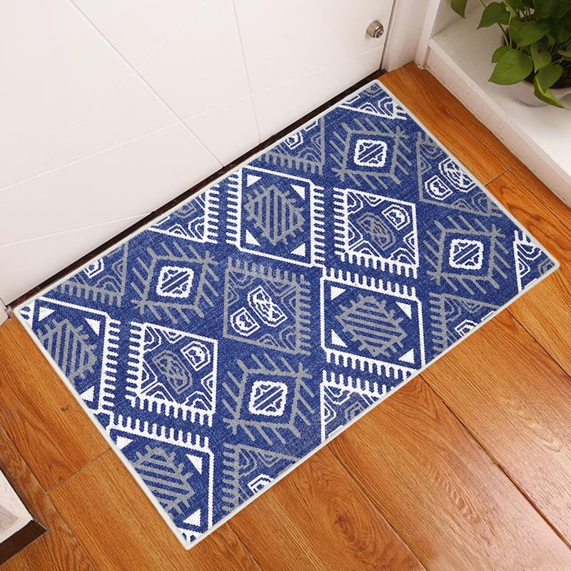 Sussexhome Heavy Duty Ultra Thin Non Slip Washable Cotton Indoor Rug - 2' x 3' - Navy