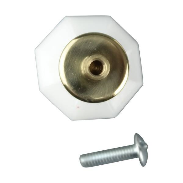 Shop Cabinet Knob Milk Glass 1 Dia W Brass Back Renovator S